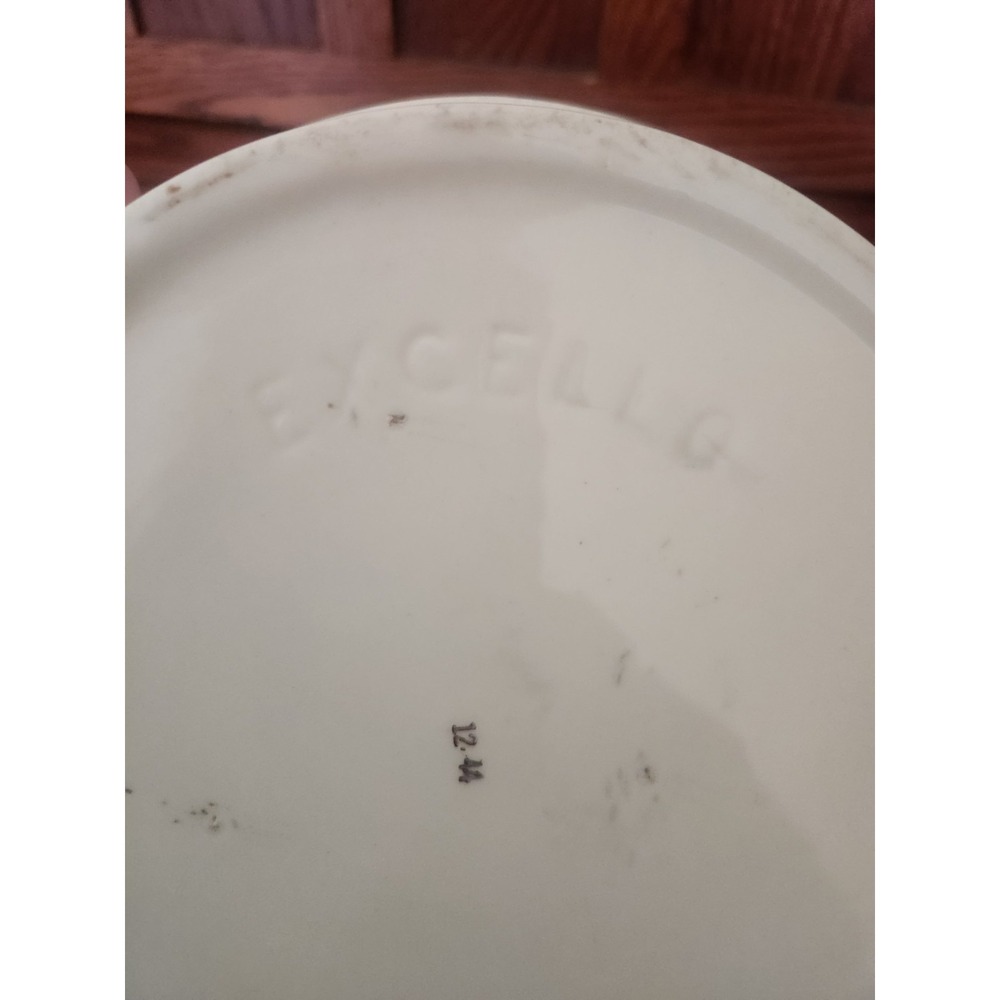 Vintage 1944 Excello Porcelain Child's Warming Bowl Plate Little Bo Peep Pattern - Picture 4 of 5